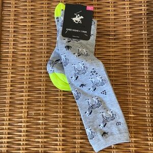 5/$10❤️❤️❤️NEW Beverly Hills Polo Club Knee ZEBRA Knee High Socks